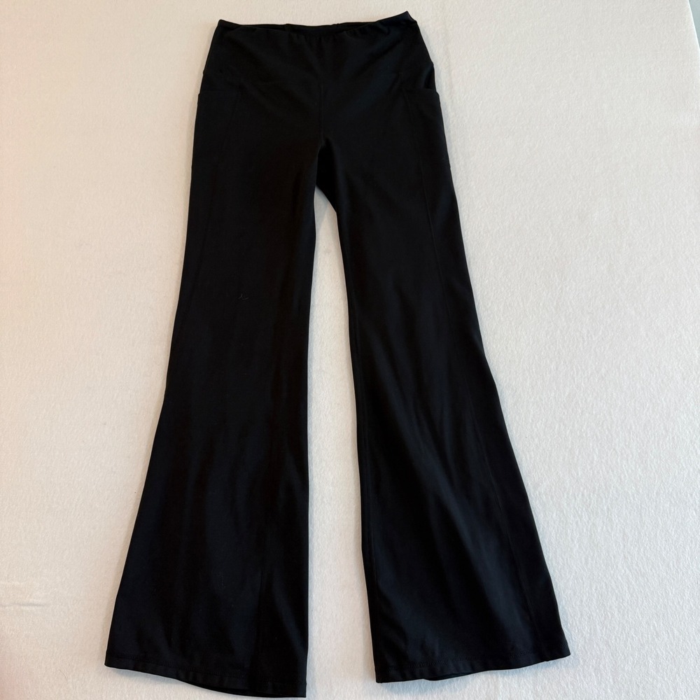 Yogalicious Lux Tribeca Flare‎ Yoga Pants Womens L Black